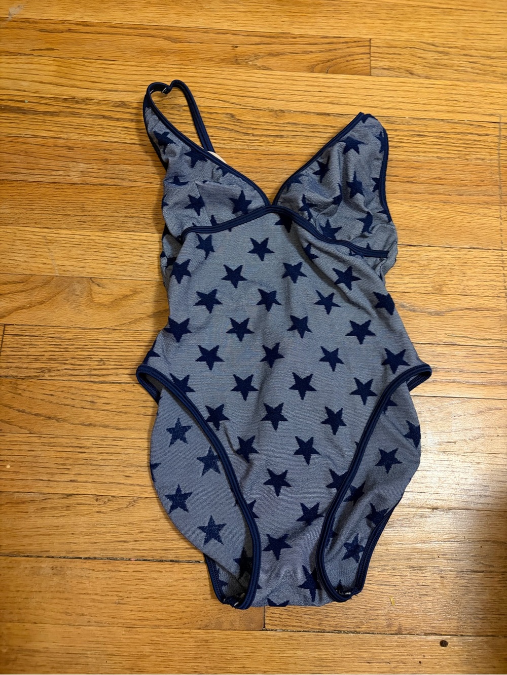 La Blanca Gray and Navy Star-Print One-Piece Swimsuit